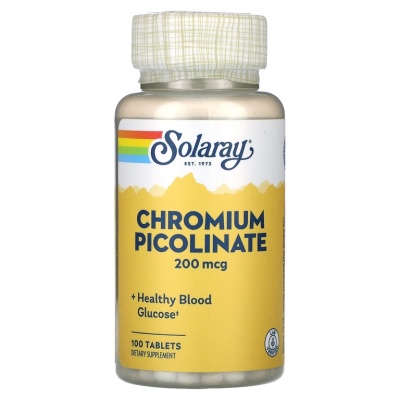 Витамины Solaray Chromium Picolinate 200 мг 100 таблеток