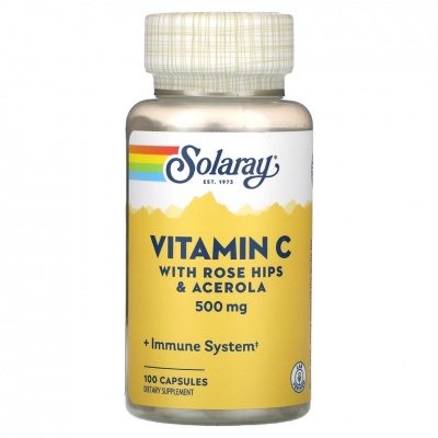  Solaray Vitamin C With Rose Acerola 500  100 