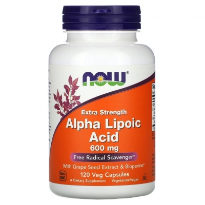 Антиоксидант NOW Alpha Lipoic Acid 600 мг 120 капсул